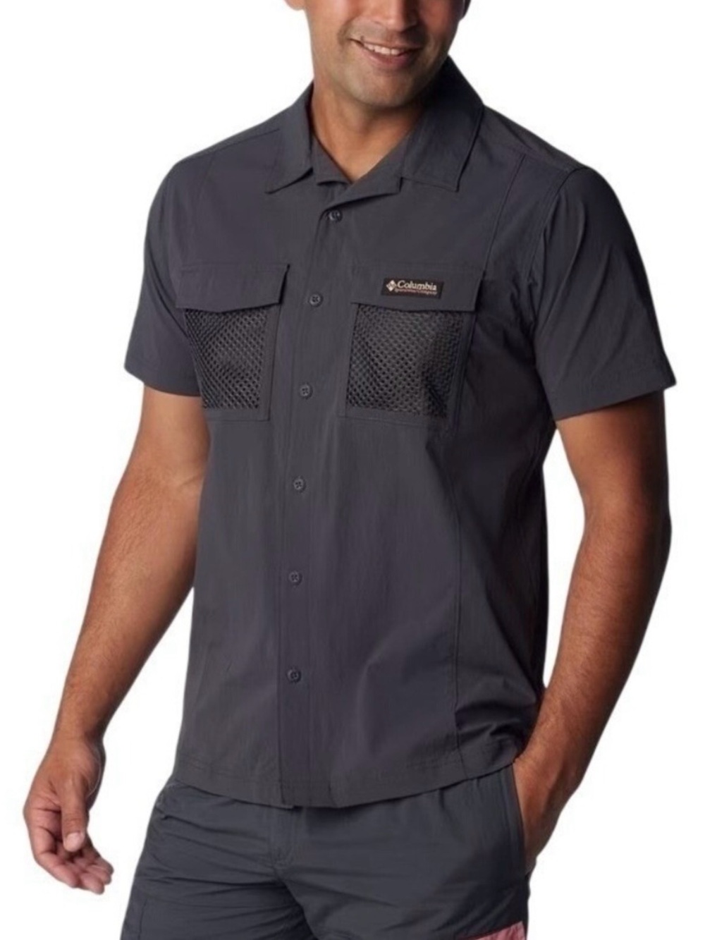 Columbia Sportswear Gray Short Sleeve Fishing Shirt Golf Shirt Beach Summer XXL